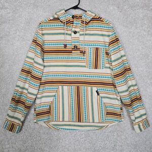 Levitate Men's Striped Hooded Pullover Sweatshirt Size‎ Small Baja Surfer Casual